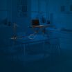 sit-stand tabletop set products outlined on a blue background