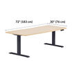 width of the desk is 72 inches long