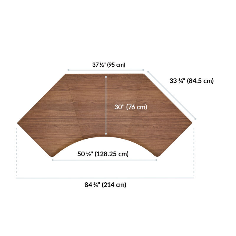 overhead view of standing desktop that is eighty four inches wide and thirty two inches deep image number null