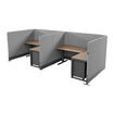 quick flex cube two pack pictured with two desks, two tables and two storage cabinets