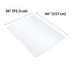 angle view glass chair mat is 46 inches long and 36 inches wide