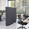 privacy screen separating two work spaces