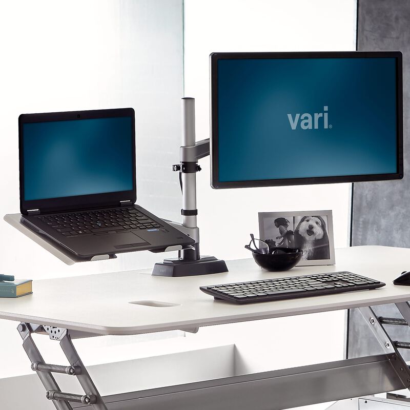 Sit Stand Dual Monitor Arm - Desk Mount - Sit-Stand Workstations, Display  Mounting and Mobility