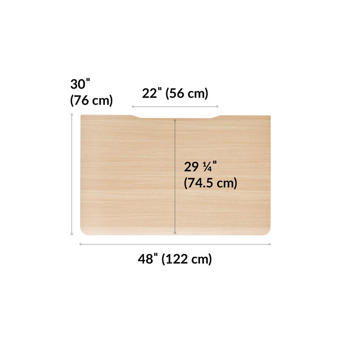 overhead view of standing desktop that is thirty inches deep and forty eight inches wide image number 3