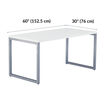 angle view of white table with measurements