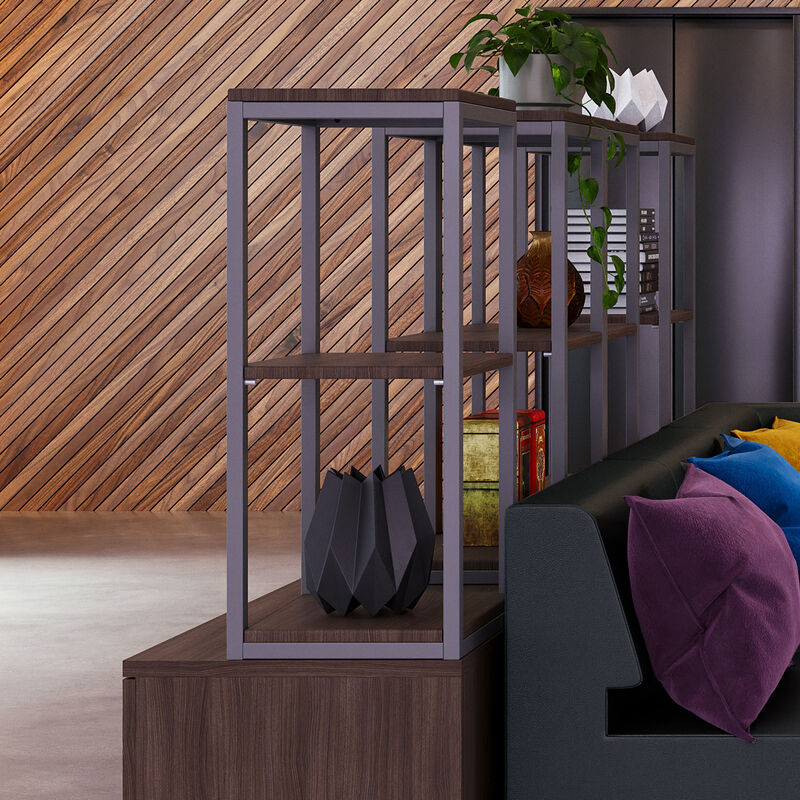 executive shelf tower in neowalnut shown as a stand alone in the collection image number null