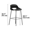 one tall wave side chair in front of a white background with dimensions