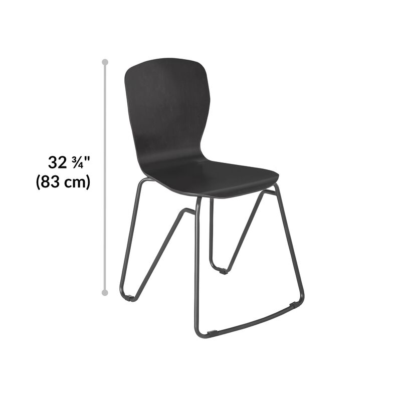 Wood Chair in Dark Gray is 32.75 inches tall image number null