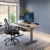 lowered desk in a home office setting