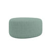 small aqua green ottoman on white background