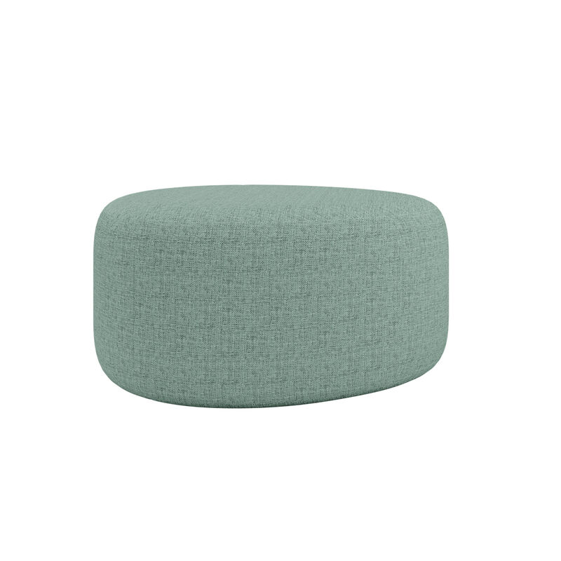 small aqua green ottoman on white background image number null