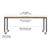 walnut conference table angle view with dimensions