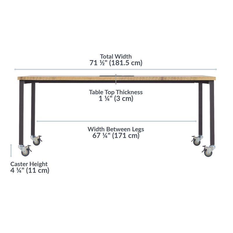 walnut conference table angle view with dimensions image number null