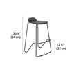 Wood Conference Stool Dark Gray dimensions, 33 1/8 inches high, footrest rung is 12 1/2 inches high