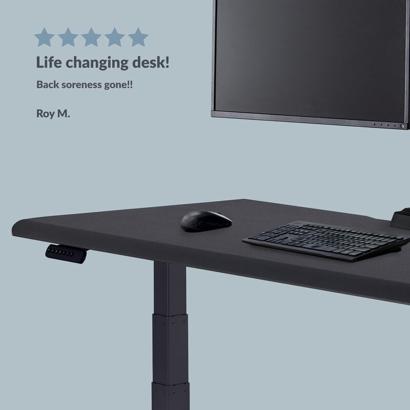 roy m says life changing desk back soreness gone under a five star rating with a standing desk image number null