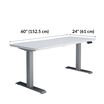 Electric Standing Desk 60 by 24 is 60 inches wide and 24 inches deep 
