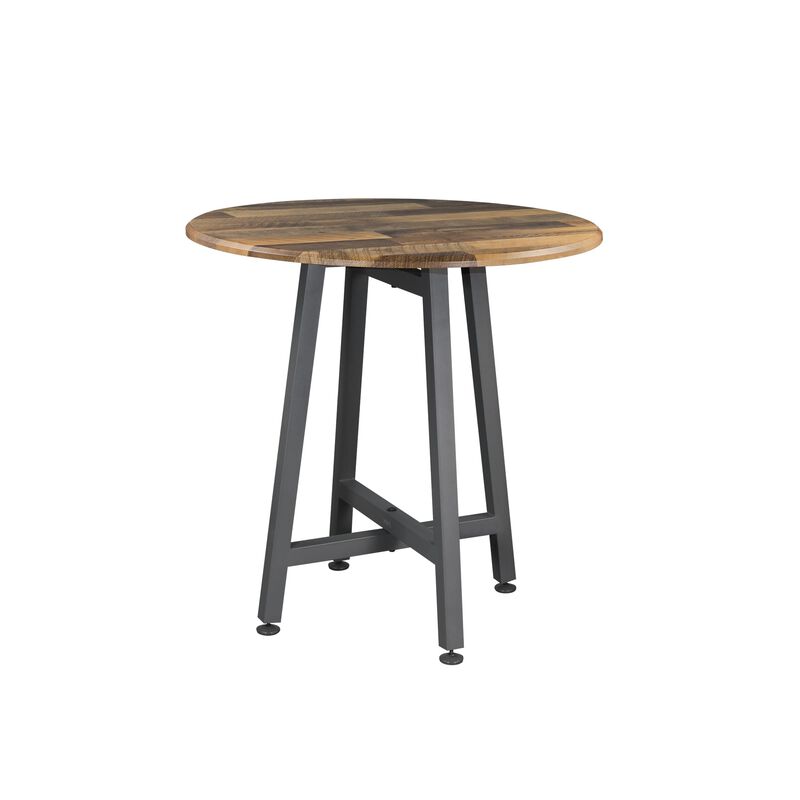 standing round table in reclaimed wood image number null