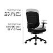 performance task chair height ranges from 40 and a quarter inches to 44 and a quarter inches. 