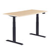 Electric Standing Desk 60x30 light wood in raised position