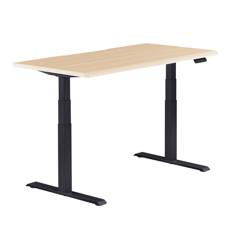 Electric Standing Desk 60x30 light wood in raised position image number null