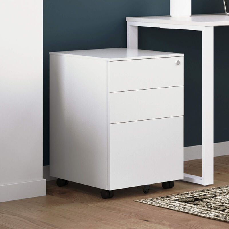 white essential file cabinet in office setting image number null