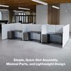quickflex cubes are simple, quick slot assembly, minimal parts and lightweight design