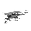 VariDesk Pro Plus 48 Black depth of desk base is 24 inches deep