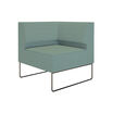 Aqua green corner seat shown on white background