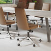 closer view of back of high back summit chair in office setting