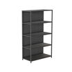 five tier shelf back panels installed on a five tier open shelf