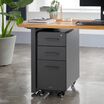 Slim File Cabinet Slate under desk in office