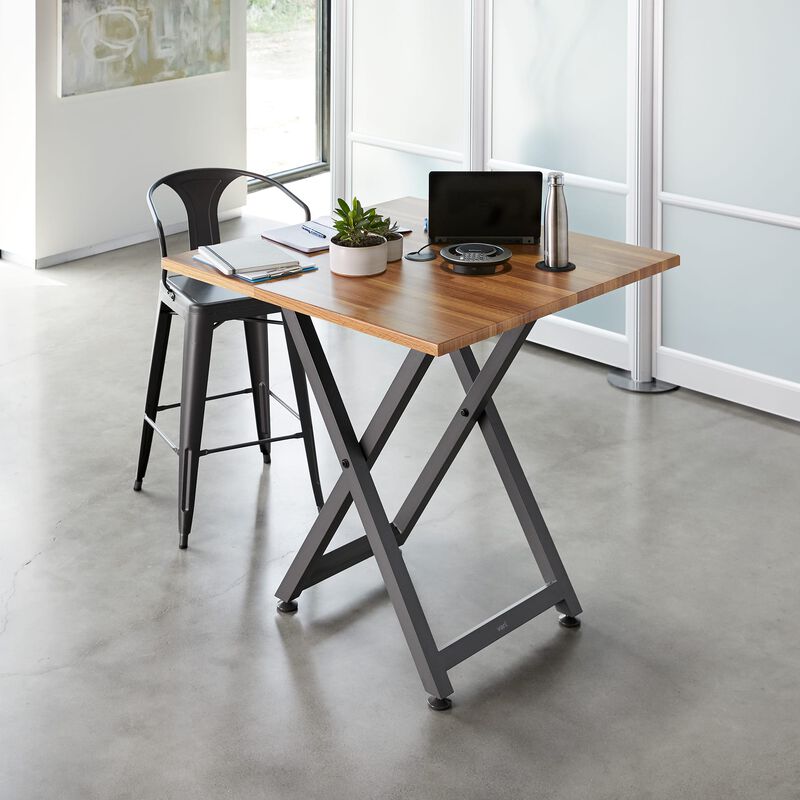 Standing Meeting Table Butcher Block in office image number null