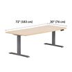 width of the desk is 72 inches long