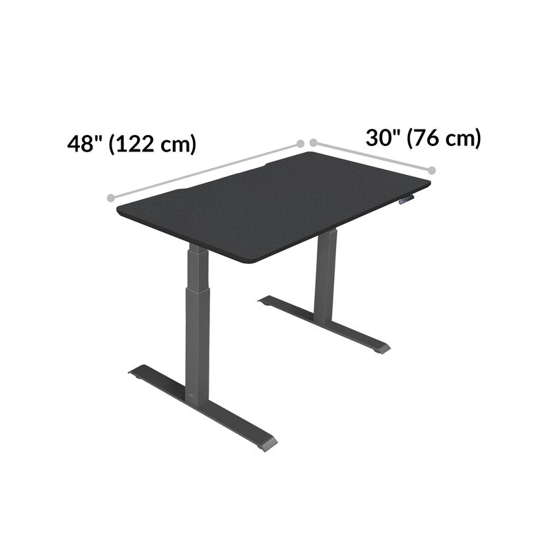 Electric Standing Desk 48x30 Black is 30 inches deep and 48 inches wide image number null