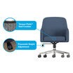 vari tempur pedic upholstered chair has a tempur pedic seat cushion and a pneumatic height adjustment