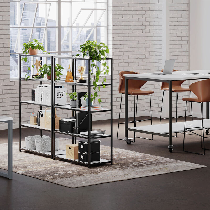 5-tier shelf in white setup in an office environment image number null