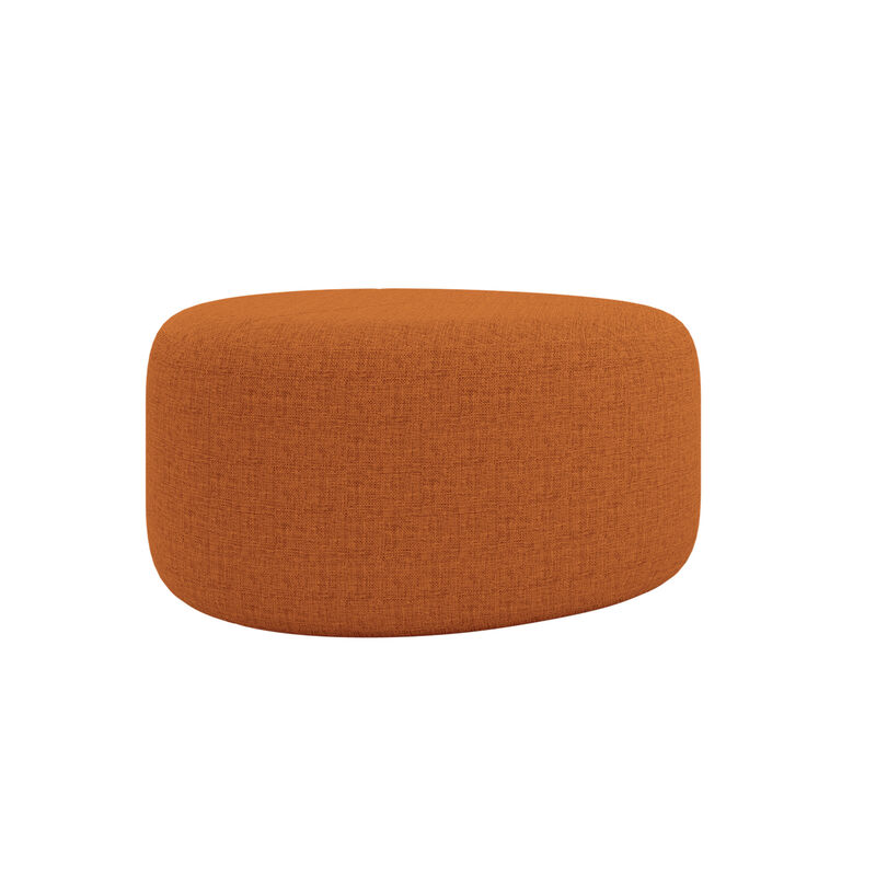 small burnt orange ottoman on white background image number null