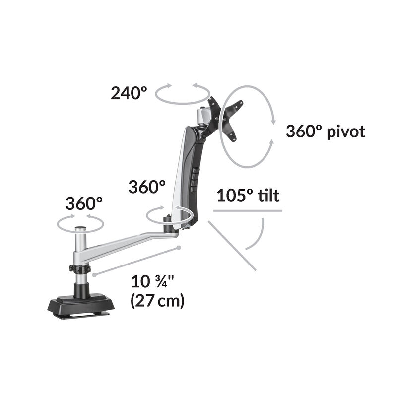 Single-Monitor Arm dimensions and measurements image number null