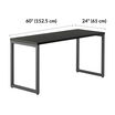table in black finish with 60x24 dimensions