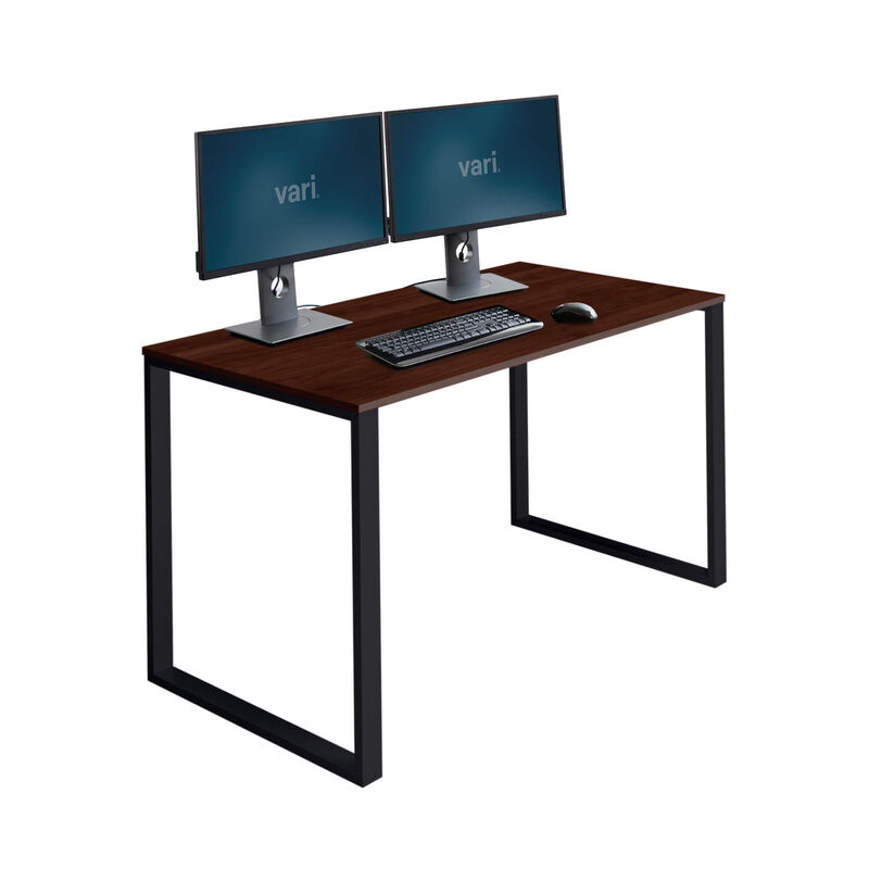 Essential Desk 48x24 Two Leg in rose wood on white background image number null
