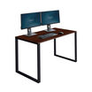 Essential Desk 48x24 Two Leg in rose wood on white background