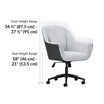 upholstered desk chair height ranges from 34 and a half to 37 and a half inches 