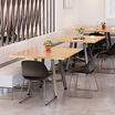 square seated table in a lounge setting