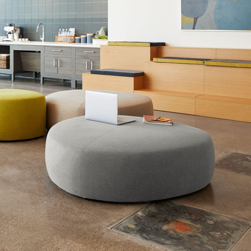 light grey large ottoman in office seating image number null