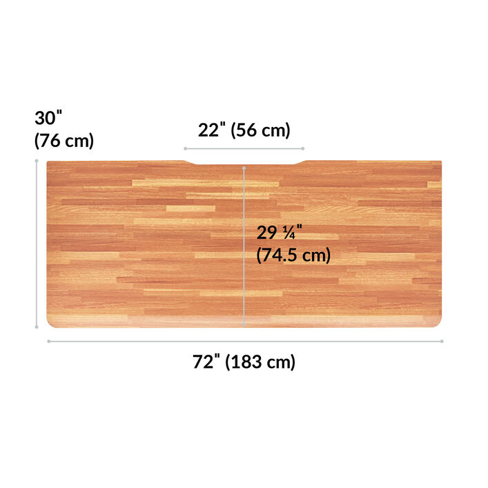 overhead view of standing desktop that is thirty inches deep and seventy two inches wide image number 3