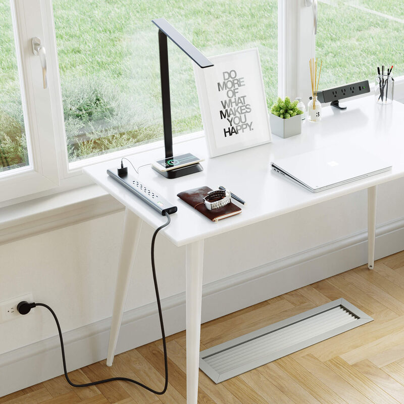desk setup with desk accessories image number null