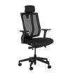 black task chair with headrest on white background