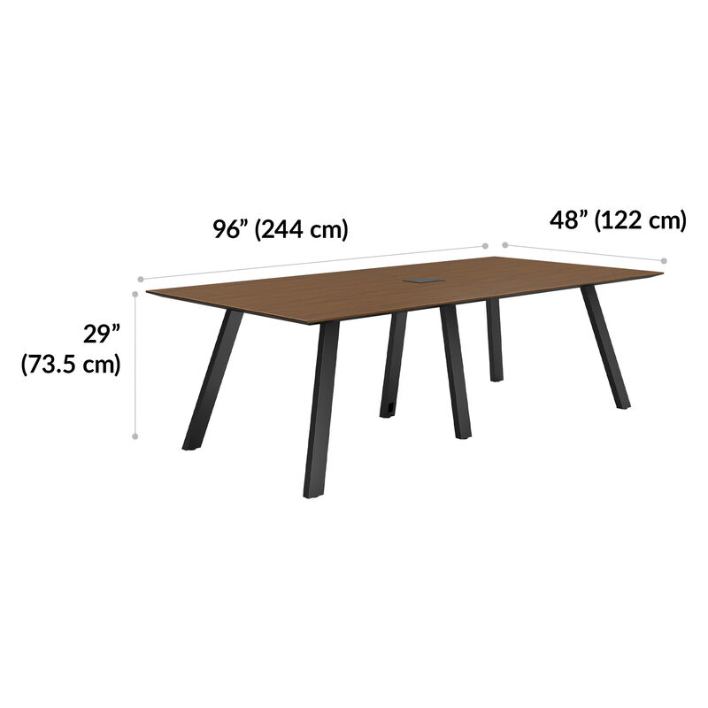 executive conference table in walnut finish with dimensions image number null