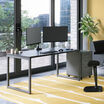 front of table in black