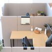 quickflex cubes marker board accessory in black with white board on a wall panel in a workspace
